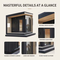 Sauna extérieur hybride Ploutara, infrarouge électrique, modulaire, en bois massif canadien A+, éco-responsable, pour hiver, villa, resort