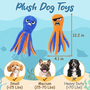 Laranja Azul Poliéster Personalizado Interactive <span class=keywords><strong>Dog</strong></span> Squeaky Plush Polvo Chew Brinquedos Luxo - Product Image 5
