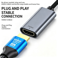 Adaptateur de câble vidéo Type C 4K 60Hz, coque en alliage d'aluminium tressée en nylon, convertisseur vidéo pour ordinateur portable, tablette, téléphone de type C