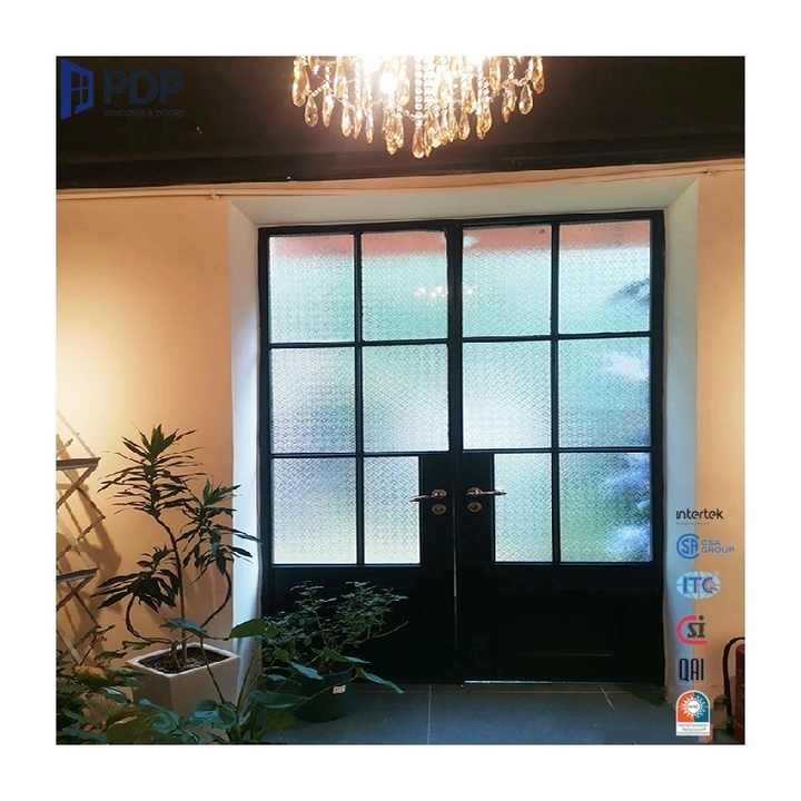 PDP Interior French Double Casement Door with Aluminum Frosted Glass ...