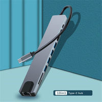 Adaptateur Ethernet 10-en-1 haute vitesse 3.0 & 2.0*2 PD TYPE-C 2.0*2 avec lecteur de carte SD/TF et station d'accueil USB C OTG 4 ports