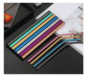 High Quality 4pcs in <strong>1</strong> Luxury Fashion C304 <strong>Stainless</strong> <strong>Steel</strong> <strong>Straw</strong> Reusable Cup Tumbler Accessories Bent Straight <strong>Straw</strong> - Product Image 2