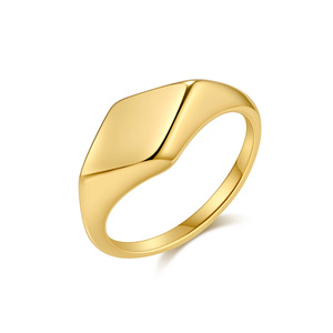 Geometric <b>Ring</b> For Women Unisex Index Finger Jewelry Gold Black Steel Color Minimalist Design Gift Occasion K R990 - Product Image 4