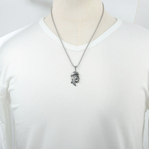 Stainless Steel Jesus Face Pendant With <b>Chain</b> 3.0*60cm Square Pearl <b>Chain</b> <b>Silver</b> Gold Fashion Necklace For Men And Women - Product Image 4