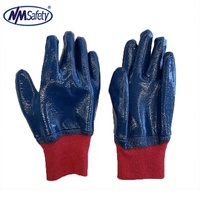 NMsafety-guantes de nitrilo para hombre, de trabajo, resistentes al agua, azules