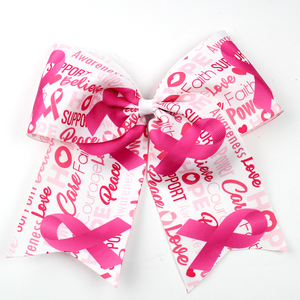 Élastiques à cheveux avec nœuds de soutien pour la sensibilisation au cancer du sein, pinces à cheveux en forme de ruban rose anticancer pour filles, accessoires pour la Journée internationale contre le SIDA pour enfants - Product Image 1