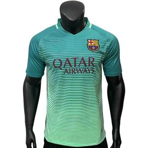 Camiseta de Fútbol Vintage de Manga Corta de Poliéster con Agujeros Transpirables de <span class=keywords><strong>Barcelona</strong></span>, Inglaterra, Chelsea, Brasil - Product Image 4
