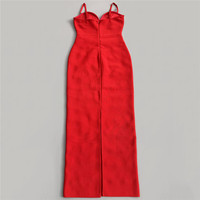 Robe de soirée élégante pour femme avec strass et bandage, style camisole sexy