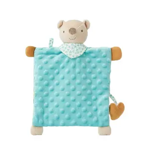 2024 Venta caliente edredón para bebé recién nacido juguetes Súper suaves toalla relajante Kawaii animales cabeza Minnie juguetes de peluche manta de bebé