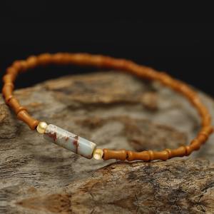 Pulseras de Piedra Natural Hechas a Mano, Diseño Elegante <span class=keywords><strong>y</strong></span> Equilibrado, Forma de Bambú, Tubo Delgado <span class=keywords><strong>El</strong></span>ástico, para Mujeres <span class=keywords><strong>y</strong></span> Hombres - Product Image 6