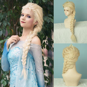 <span class=keywords><strong>Peluca</strong></span> <span class=keywords><strong>de</strong></span> Princesa Elsa <span class=keywords><strong>de</strong></span> <span class=keywords><strong>Frozen</strong></span>, Conjunto Completo para Disfraces <span class=keywords><strong>de</strong></span> Exhibición <span class=keywords><strong>de</strong></span> Cómics, Cabello Trenzado Dorado <span class=keywords><strong>de</strong></span> Alta Calidad, Cosplay Hecho a Máquina - Product Image 6