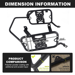 Waximoto Supporto Laterale in Acciaio per <span class=keywords><strong>Borse</strong></span> e Portapacchi, Compatibile con <span class=keywords><strong>Royal</strong></span> <span class=keywords><strong>Enfield</strong></span> GUERRILLA 450 - Product Image 4