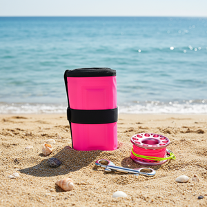 DiveDIY Bouée de signalisation gonflable rose de 1,8 m (6 pieds) avec enrouleur en aluminium de 15 m pour la plongée libre et la plongée sous-marine - Product Image 1