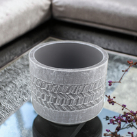 Pots en ciment gris foncé très demandés pour balcon, jardin, fleurs, plantes, pots de fleurs en ciment pour décoration intérieure et extérieure