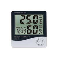 Termometer & Pengukur Kelembapan Digital LCD untuk Dalam Ruangan (Fahrenheit, Termasuk Baterai, Catatan Maks/Min, Jam Alarm, Tampilan Tanggal/Waktu)