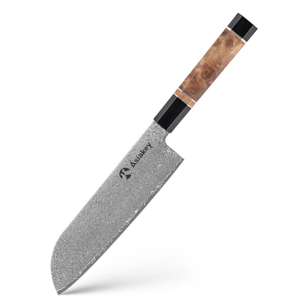 Couteau Santoku marron de 7 pouces