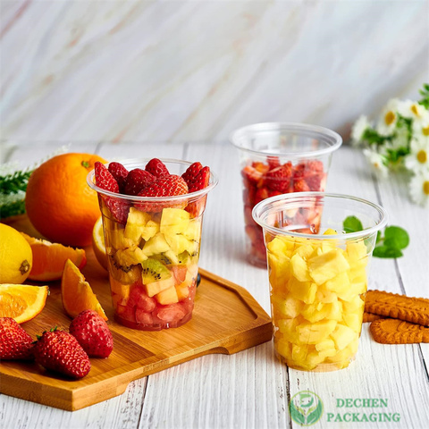 Plastikowe kubki jednorazowe do koktajli, bubble coffee i boba tea z pokrywkami PP Plastikowe kubki jednorazowe do koktajli, bubble coffee i boba tea z pokrywkami PP