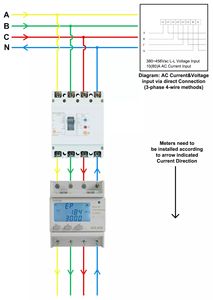 Acrel ADL400 3P4W Compteur d'énergie d'installation sur rail Din avec fonction tarifaire Mesure de l'énergie électrique avant et arrière - Product Image 5