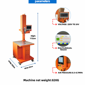 Semi-Automatic Paper Rope <b>Binding</b> <b>Machine</b> Electric 220V Orange Color PLC Control 82KG for Toy Tools Packing - Product Image 3