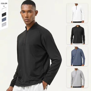 Mayyoung mới thời trang Khỏa Thân tập thể dục đứng cổ áo nửa dây kéo <span class=keywords><strong>Henry</strong></span> Áo sơ mi cho nam giới chạy Workout dài tay áo thể thao - Product Image 6