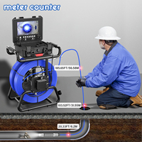 Caméra d'inspection de canalisation 50M à double objectif, écran IPS 9 pouces 1080P, avec récepteur localisateur 512Hz, compteur de mètres et fonction d'auto-nivellement
