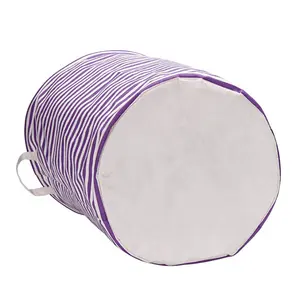 Cesta de lavandería plegable de lona plegable impermeable para uso doméstico con asas Contenedor de almacenamiento para una organización conveniente