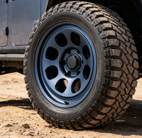 Jantes tout-terrain en alliage d'aluminium forgé bleu poli haute résistance, style rétro multi-rayons, sur mesure pour SUV 4x4, adaptable/améliorable