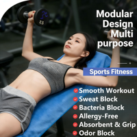 Serviette de sport absorbante pour le yoga et la gym avec poche, couverture anti-transpiration à bordure tissée unie, motif uni personnalisable