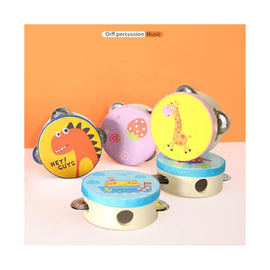 10 cm trẻ em âm nhạc Đồ chơi giáo dục phim hoạt hình mini nhạc cụ ĐÁNH TRỐNG tay bé Quà Tặng bằng gỗ Tambourine - Product Image 1