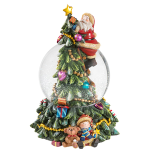 Custom Resin Christmas Ornaments Gifts Xmas Tree Broken Down Water Globe Santa Claus Snow Globe Snowballs