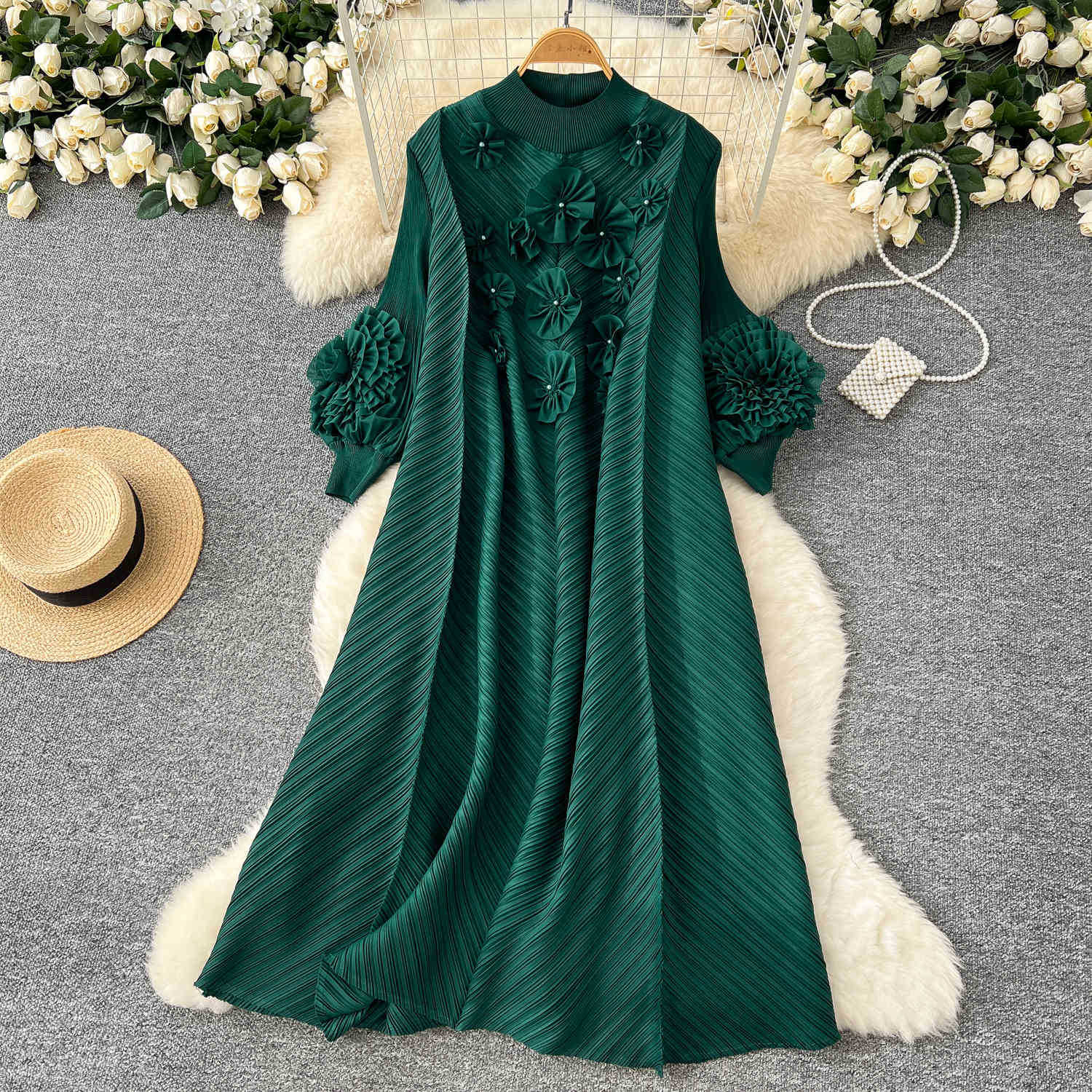 chinese dress ladies Petal & Pup Women's Naira Pleated Maxi Dress