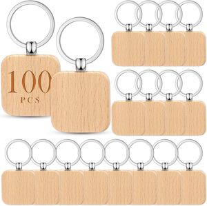 Porte-clés en bois personnalisé <span class=keywords><strong>à</strong></span> faire soi-même, gravure au laser, logo en métal, porte-clés en bois, vente en gros, promotion bon marché, cadeau pour l'artisanat, porte-clés Llavero - Product Image 1