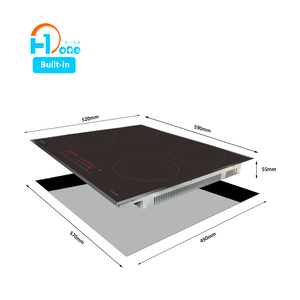 Placa <span class=keywords><strong>de</strong></span> Inducción <span class=keywords><strong>Vitrocerámica</strong></span> <span class=keywords><strong>de</strong></span> Cuatro Quemadores con <span class=keywords><strong>Horno</strong></span> Integrado H-One Design, Diseño <span class=keywords><strong>de</strong></span> Medio Puente, 7200W, 59x52cm - Product Image 4