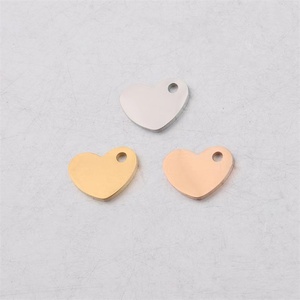 Hot Selling 7.5*10mm Stainless Steel Charms for Jewelry Marking Customized <b>Heart</b> Shape Pendants Charms - Product Image 1