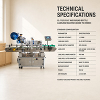 Machine d'étiquetage automatique industrielle en acier inoxydable pour bouteilles plates et rondes, pour le marquage des bouchons et des corps de bocaux alimentaires