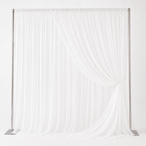 Custom Polyester Sheer Chiffon Ceremony <b>Backdrop</b> Curtain for Hotel Wedding Project Order Supplier - Product Image 1