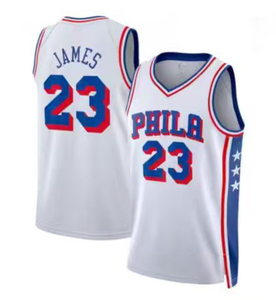 Camiseta de Baloncesto Oficial Estilo Philadelphia Negra Premium - Paul George # Jersey Premium 8 JAMES para el Día del Partido - Product Image 2