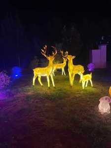 Grandes sculptures de rennes lumineuses en fibre de verre pour l'extérieur, idéales pour les centres commerciaux, les parcs et les décorations de Noël - Product Image 3
