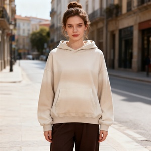 TKAN556D เสื้อมีฮู้ดสำหรับผู้หญิงผ้าฟลีซ100% คอตตอนหนา380 GSM โอเวอร์ไซส์ซักไหล่เฮฟวี่เวทสำหรับฤดูหนาว - Product Image 1