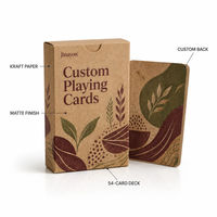Cartes à jouer en papier kraft recyclé personnalisées, imprimées mat, jeu de poker avec boîte de présentation de marque pour cadeaux promotionnels lors de salons alimentaires