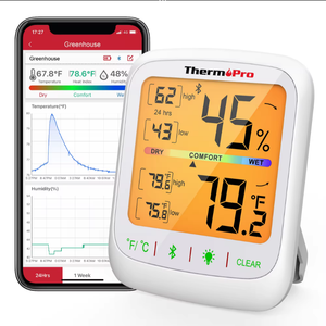 <span class=keywords><strong>ThermoPro</strong></span> TP35980mスマートデジタル屋内部屋温度計湿度計 - Product Image 1
