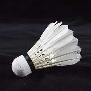 Hot promotional best quality goose feather professional shuttlecock for club badminton training