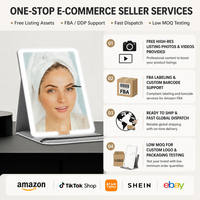 Miroir de Maquillage LED Portable Personnalisé MoonlitGlow à Marque Privée 10X/20X Détachable et Dimmable, Faible MOQ, Prêt à la Vente au Détail