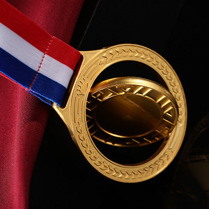 Médailles en métal rotatives personnalisées, médailles sportives or, argent, bronze, médailles de compétition personnalisées avec ruban pour les <span class=keywords><strong>jeux</strong></span> - Product Image 4