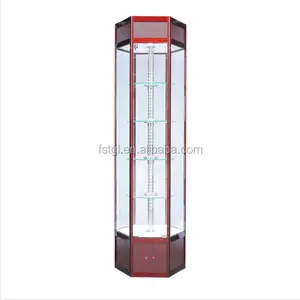 Mall Brand Concept Locked Glass Display Stand Jewelry Transparent Glass Showcase