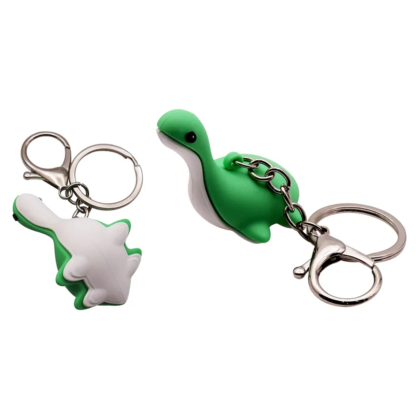 Großhandel 3D-PVC-Anpassung kreativ niedlich klassisch berühmte Cartoon-Charaktere Loch Ness Monster Schlüsselanhänger Ring Geschenk für Kind