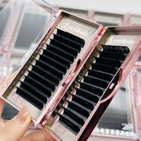 Extensions de cils de volume noir foncé mat Plateau de cils en cachemire Fournitures de cils individuels C D Extension de cils en cachemire moelleux