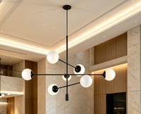Lustre moderne en acrylique LED pour hôtel, luminaire suspendu avec lumière blanche chaude douce 2700K, indice de protection IP33 pour les espaces publics