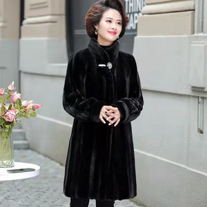 2022 meilleur prix mode belle vente chaude nouveau vison vers le bas femmes long <span class=keywords><strong>manteau</strong></span> <span class=keywords><strong>manteau</strong></span> de fourrure <span class=keywords><strong>d</strong></span>'âge moyen et personnes âgées vison vers le bas <span class=keywords><strong>manteau</strong></span> - Product Image 5