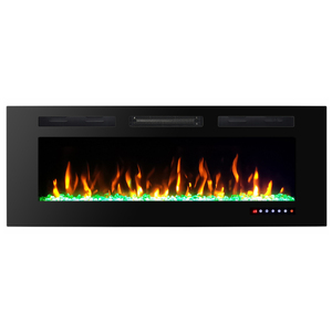 Chimenea Eléctrica de Pared con Llama Artificial, Cristal Templado Plano, 40 50 60 Pulgadas, Venta de Fábrica - Product Image 1
